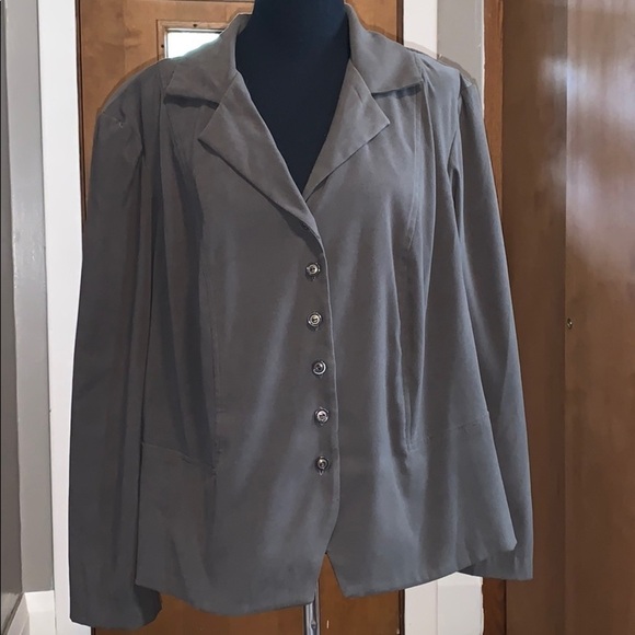 Karin Stevens plus size button down blazer - Picture 1 of 4